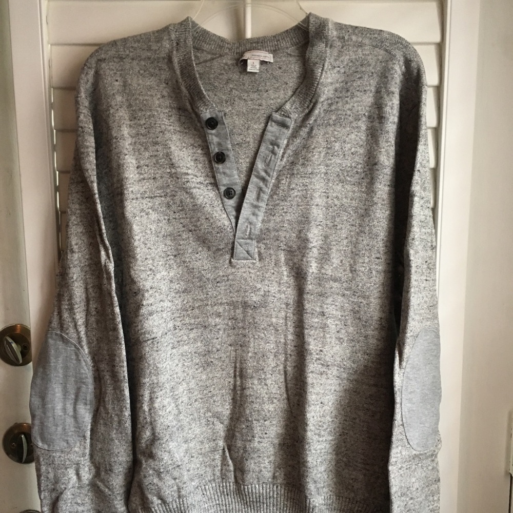 GAP Henley sweater with elbow patches